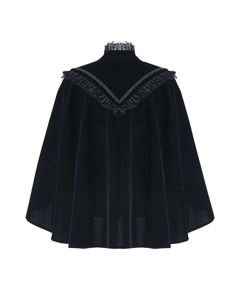 Elegant Collar Velvet Cape