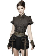 Brown Pinstripe Steampunk Shirt