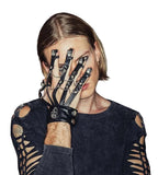 Men’s Skeleton Skull Chain Hand Claw Glove