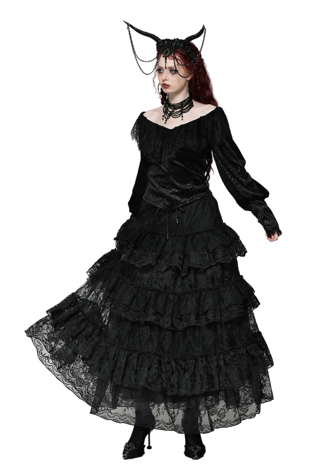Rose Layered Lace Skirt