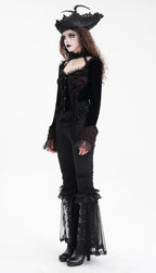 Gothic Cut Out Lace Hem Blouse