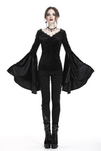 Velvet Big Bat Sleeve Blouse