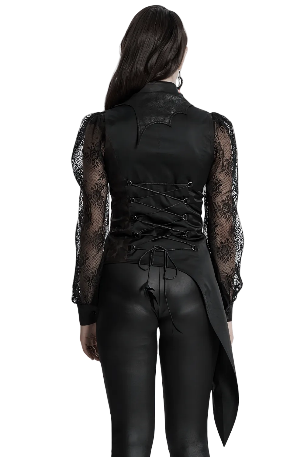 Women’s Black & Red Asymmetrical Waistcoat