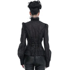 Patterned Ruffle High Neck Blouse