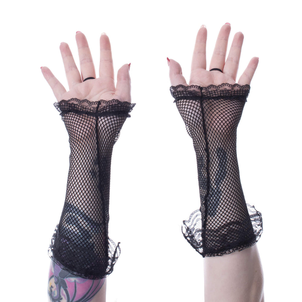 Lace Mesh Finger Loop Gloves
