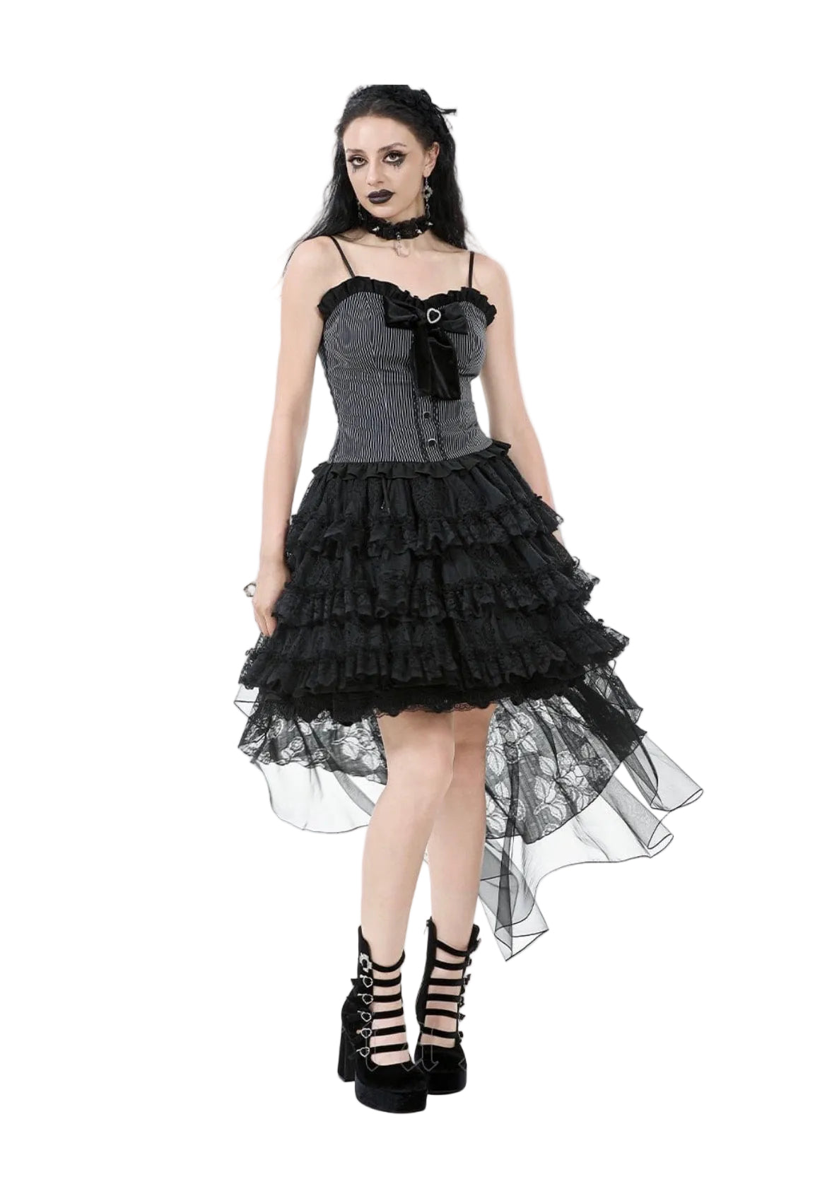 Hi-Lo Net Lace Tail Skirt