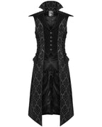 Long Flocked Velvet Waistcoat Jacket