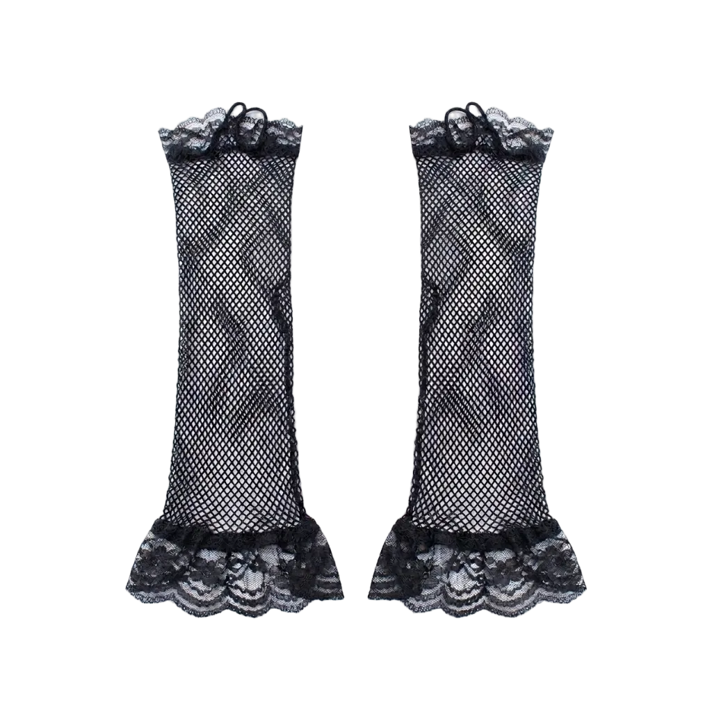 Lace Mesh Finger Loop Gloves