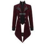 Burgundy Gothic Velvet Tailcoat
