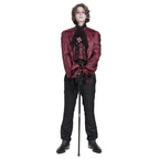 Red Crucifix Jacquard Detachable Cravat Shirt