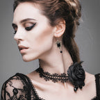Side Rose Lace Choker