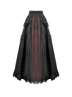 Classic Gothic Red Net Lace Skirt