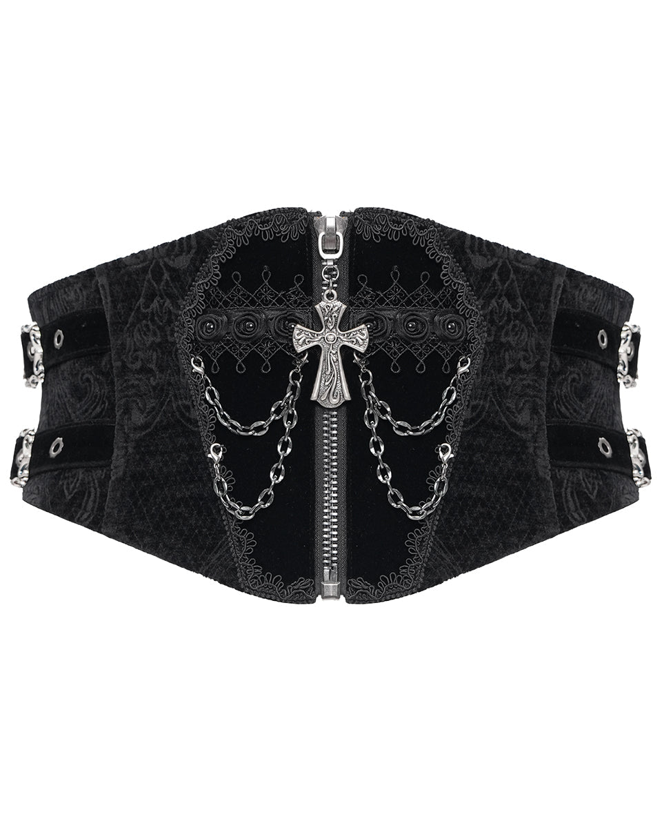 Unisex Crucifix Chained Gothic Corset Belt