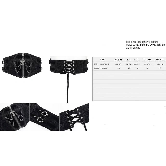 Unisex Crucifix Chained Gothic Corset Belt