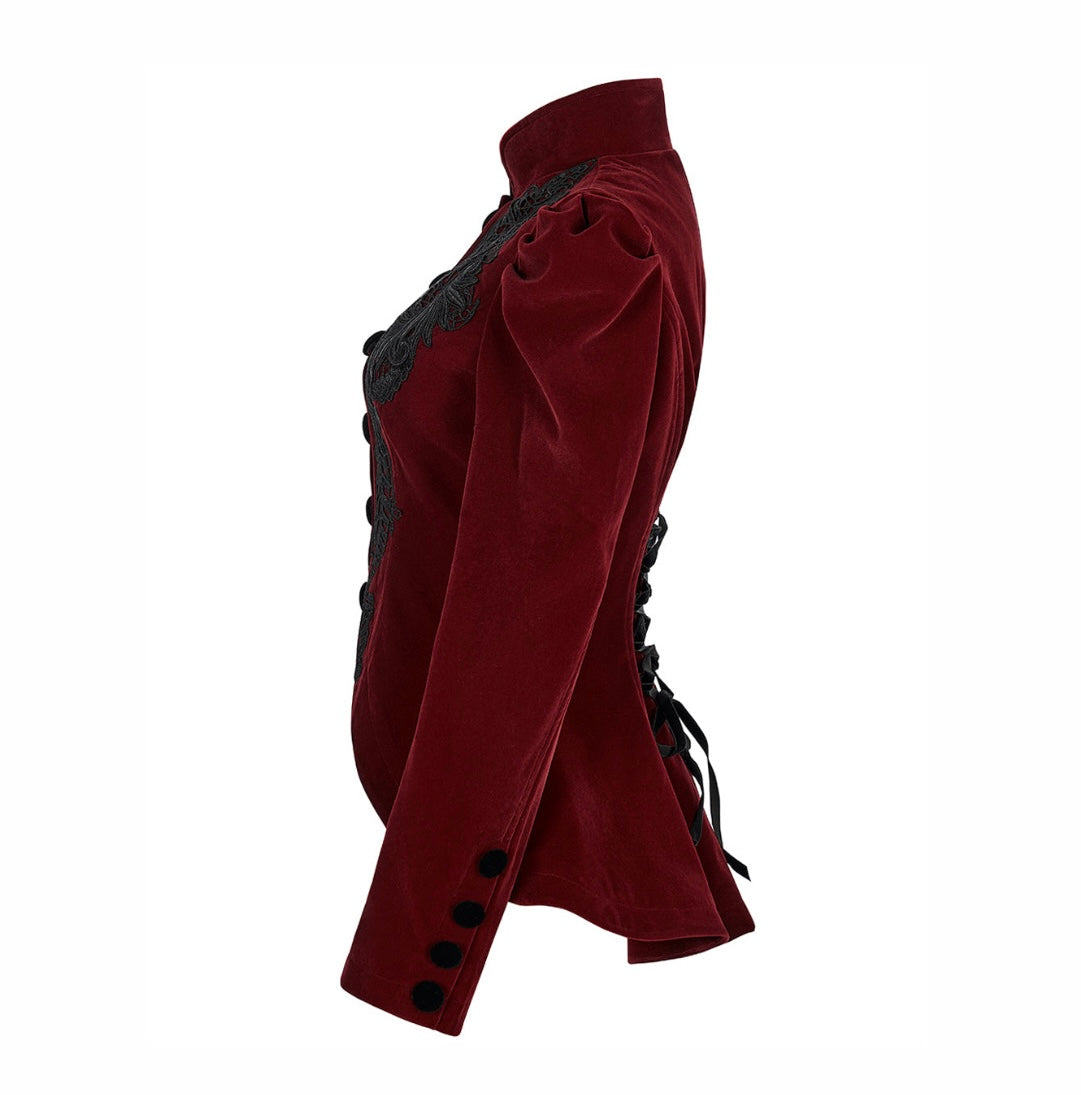 Red Dark Doll Velvet Jacket