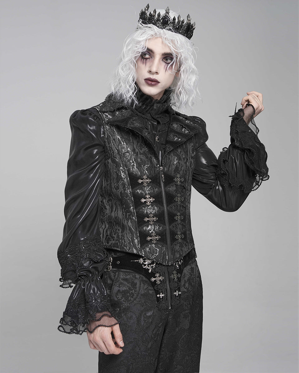 Men’s Jacquard Velvet Tailed Gothic Waistcoat