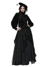 High Neck Jacquard Velvet Blouse