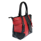 Black & Red Buckle Stud Handbag