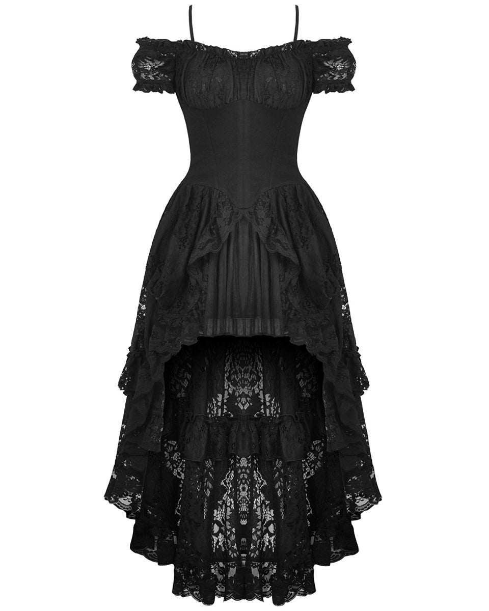 Elegant Dovetail Hi-Lo Bardot Dress