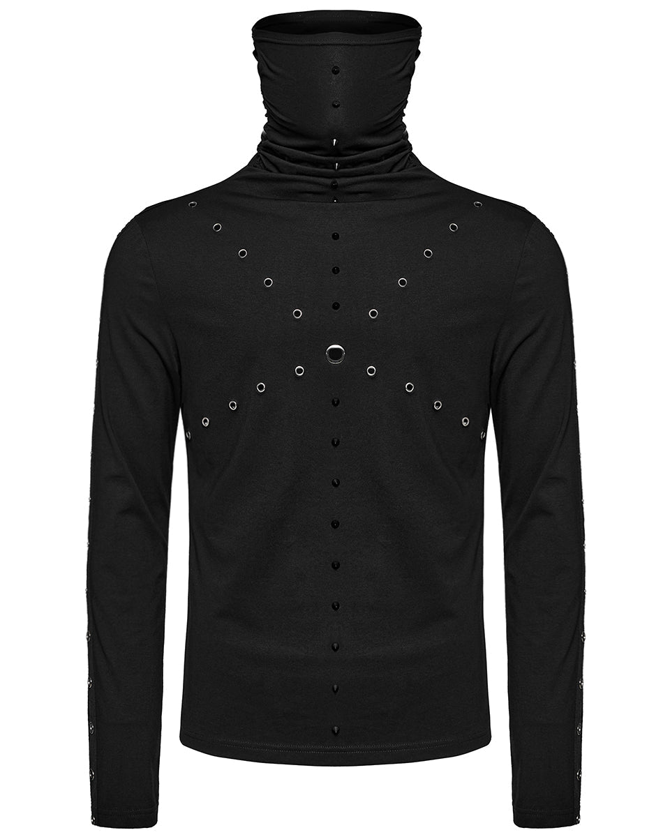 Cyberpunk Stud High Neck Muffler Top