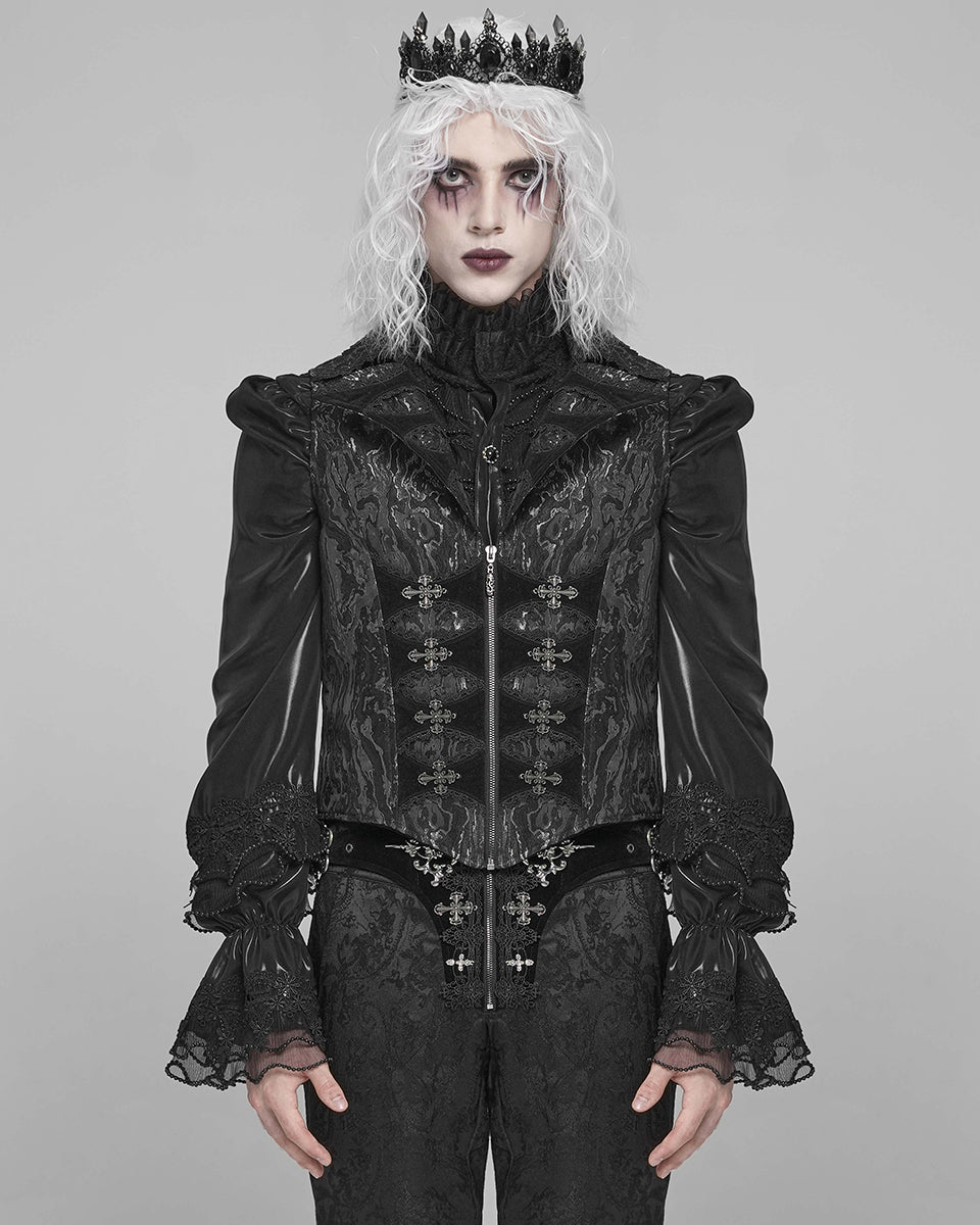 Men’s Jacquard Velvet Tailed Gothic Waistcoat