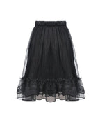 Velvet Hem Mesh Skirt