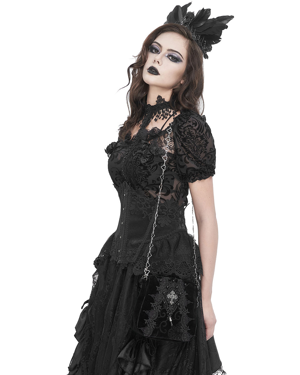 Crucifix Heart Chain Bag
