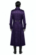 Long Purple Brocade Gothic Jacket