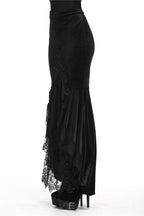 Mermaid Tail Velvet Lace Maxi Skirt