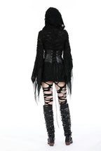 Shredded Whimsical Sleeve Hooded Jacket