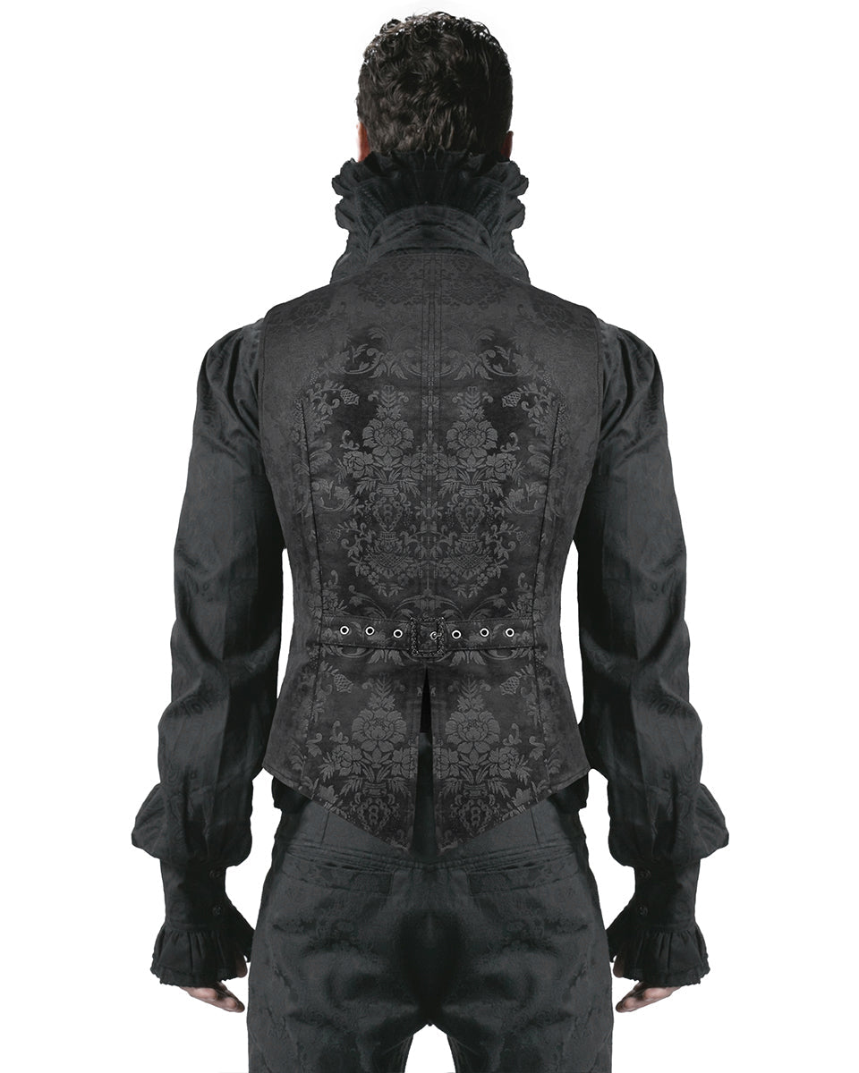 Black Alcazar Button Up Men’s Waistcoat