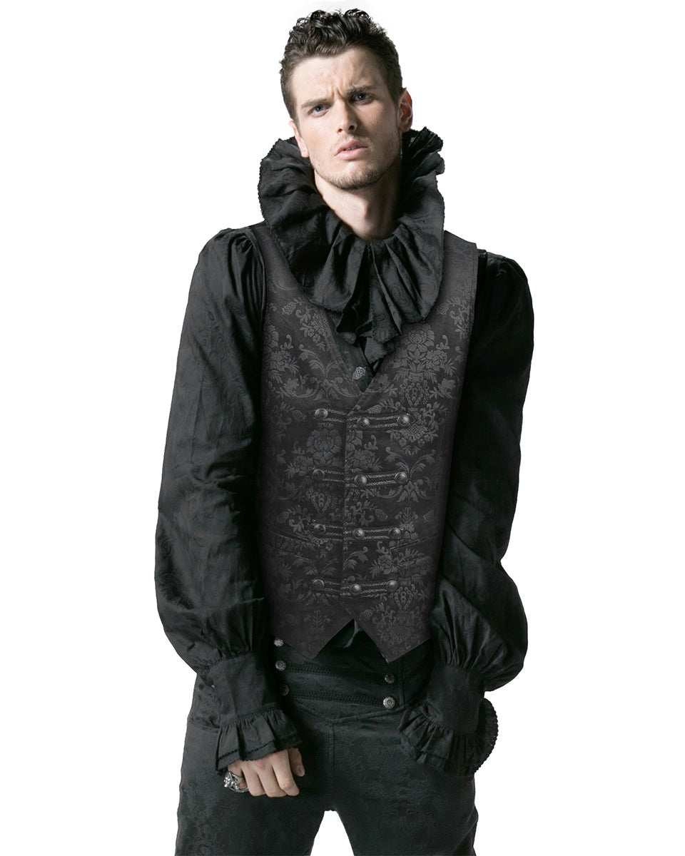 Black Alcazar Button Up Men’s Waistcoat