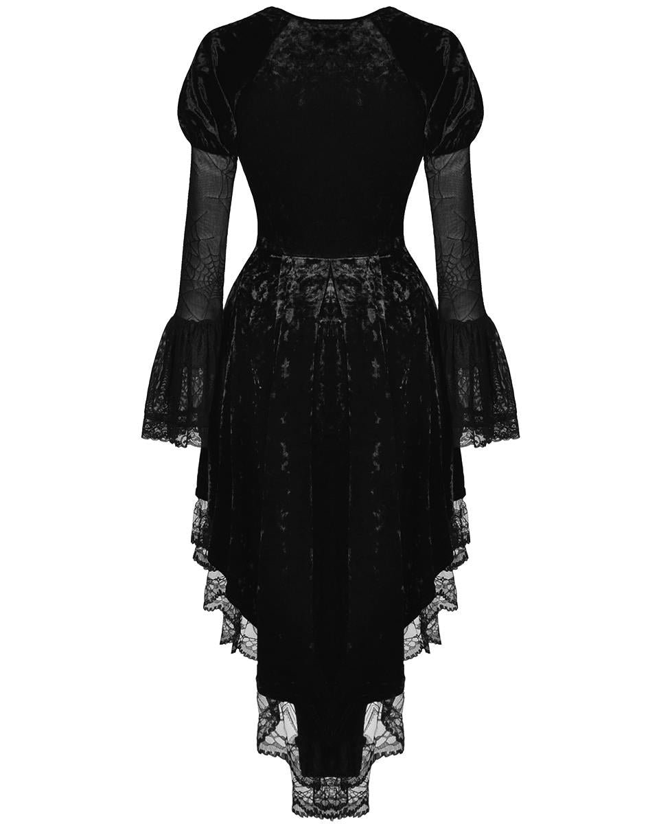 Spider Queen Hi-Lo Velvet Ruffle Dress