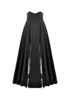 Panel Split Floral Net Maxi Skirt