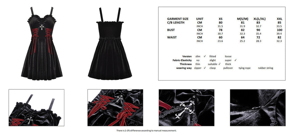 Bloody Lace Up Velvet Dress