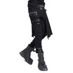 Ripped Punk Trousers With Half Skirt