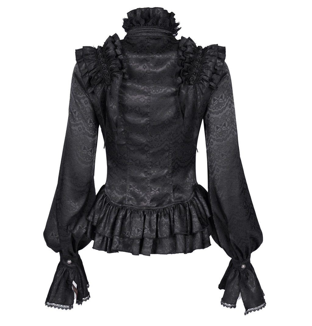 Frilly High Neck Doll Blouse