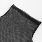 High Neck Casual Mesh Top