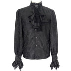 Black Paisley Jacquard Shirt With Cravat