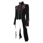 Big Buckle Long Velvet Black Gothic Jacket