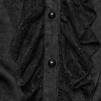 Ruffle High Neck Lace Gothic Blouse