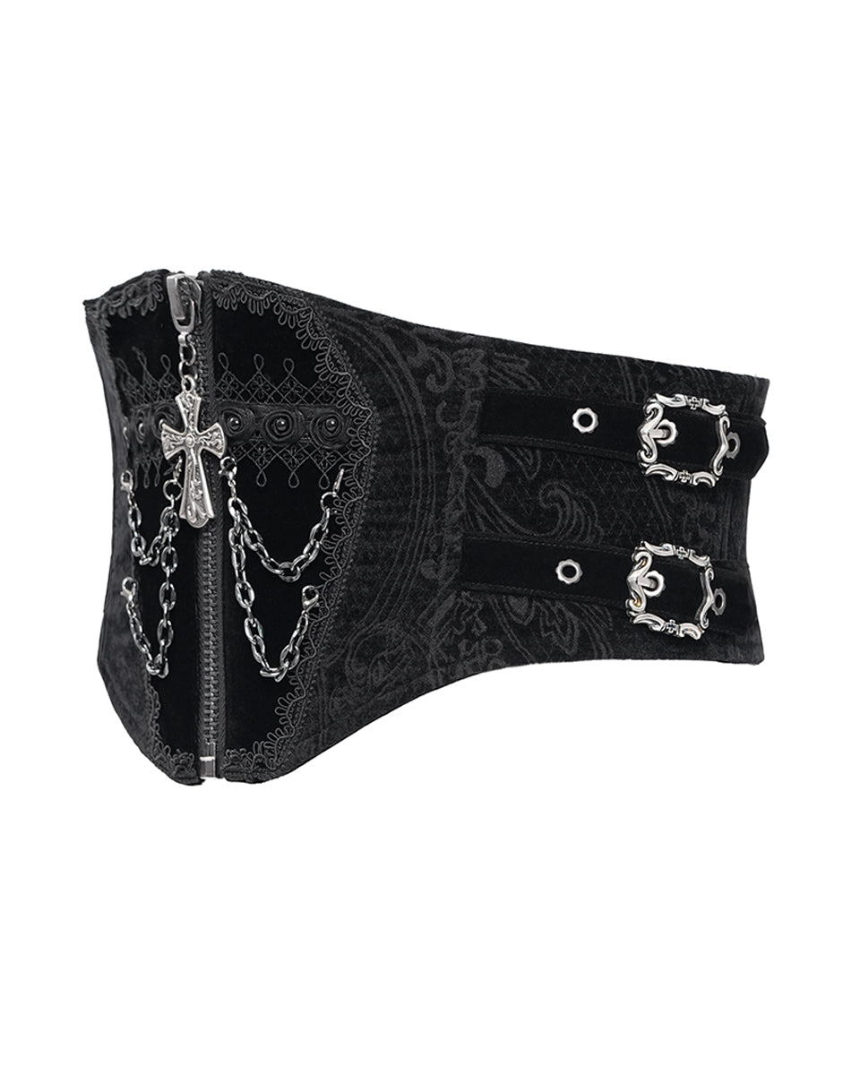 Unisex Crucifix Chained Gothic Corset Belt