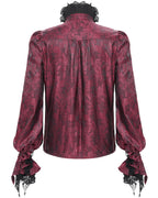 Red Crucifix Jacquard Detachable Cravat Shirt