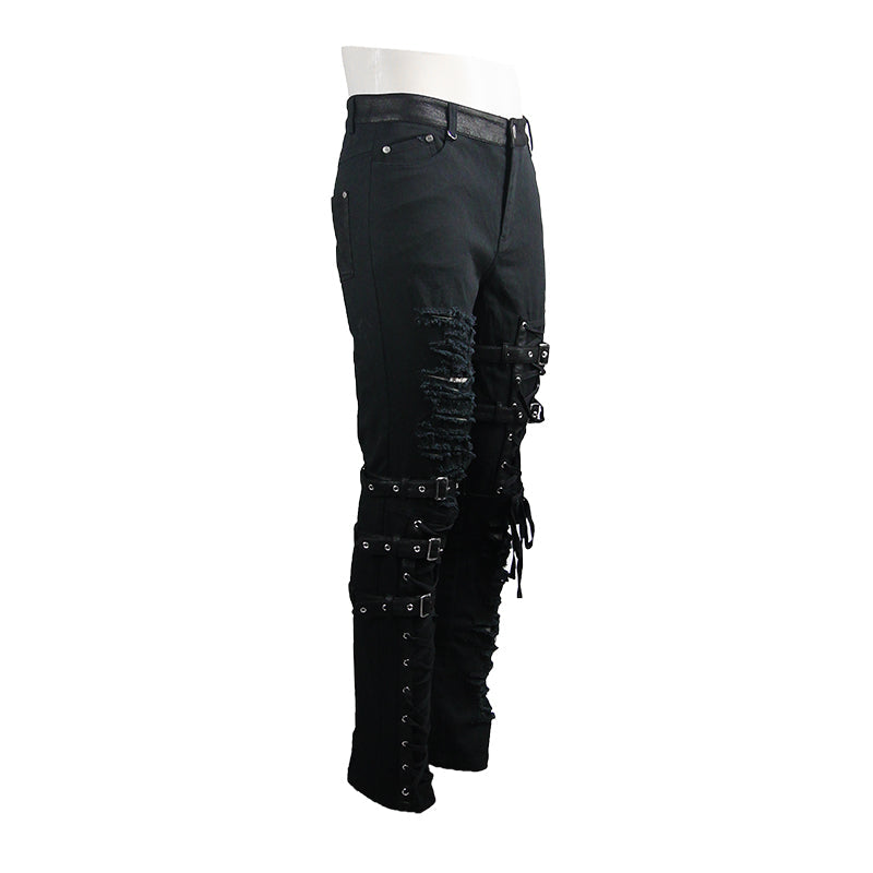 Ragged Punk Buckle Trousers