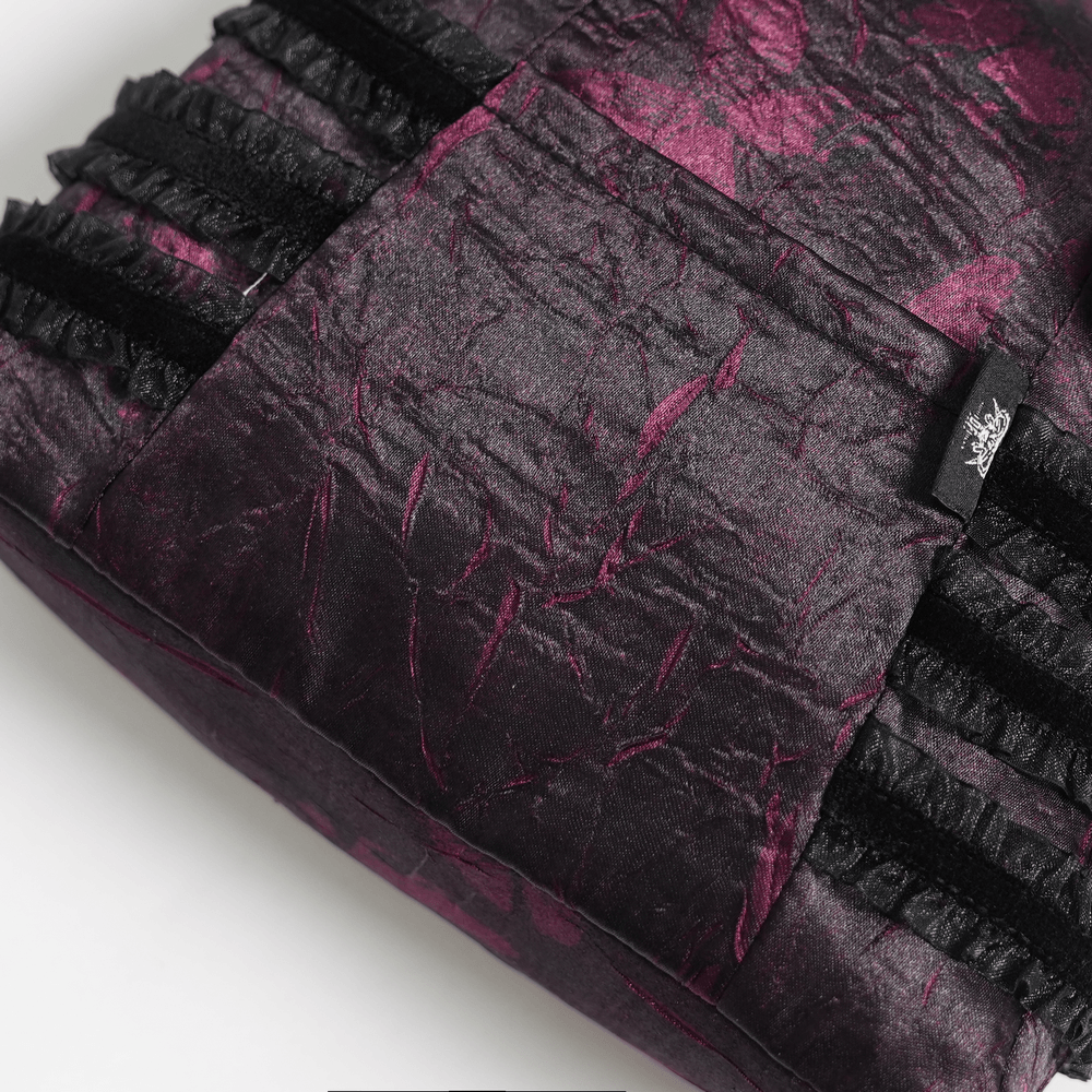 Gothic Ruffle Cross Handbag