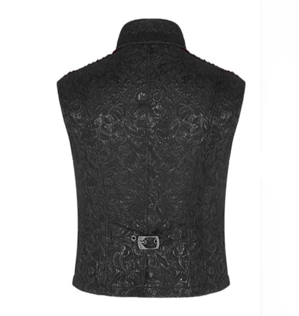 Red Ribcage Style Button Waistcoat