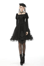 Velvet Hem Mesh Skirt