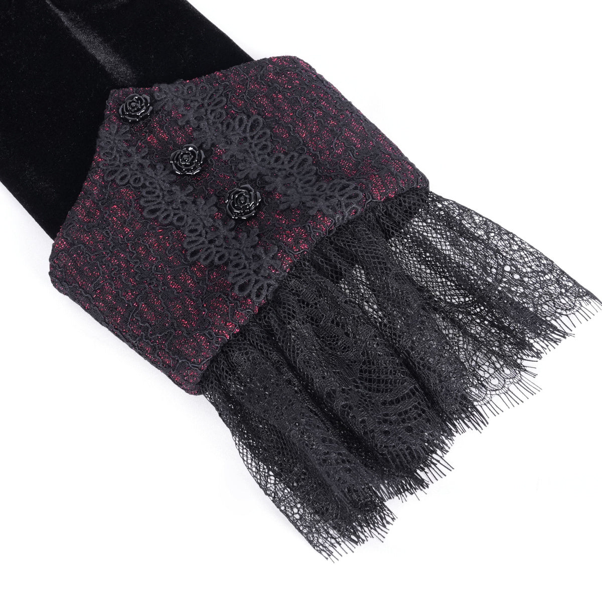 Gothic Cut Out Lace Hem Blouse