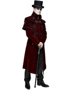 Cape Collar Crucifix Gothic Long Burgundy Coat