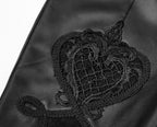 Black Gothic Lace PU Leather Leggings